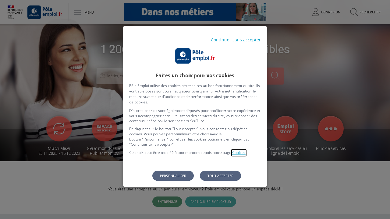 Capture d'écran de http://www.pole-emploi.fr/ 